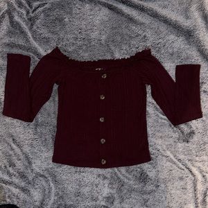 Aeropostale off the shoulder long sleeve top
